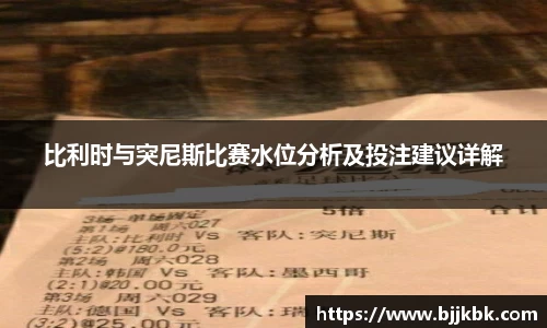 比利时与突尼斯比赛水位分析及投注建议详解